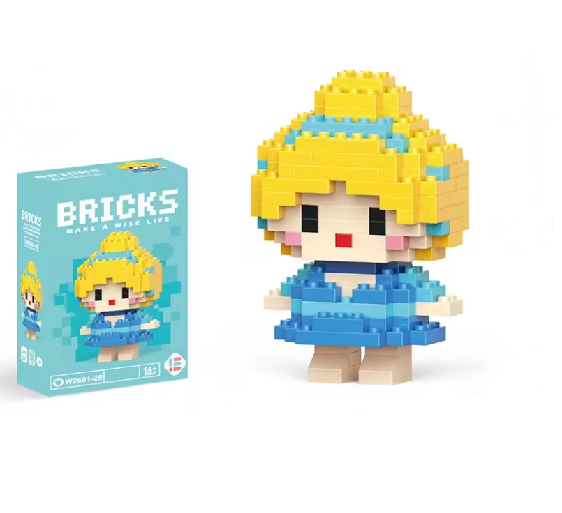 Конструктор фігурка BRICKS пікселі Попелюшка 209 деталей (W025)
