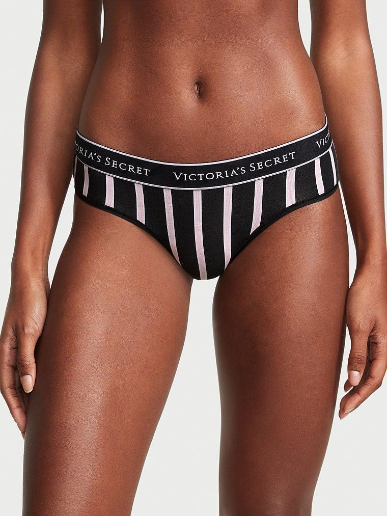 Трусики женские Victoria's Secret Logo Cotton Hiphugger S принт в полоску (2285579184)
