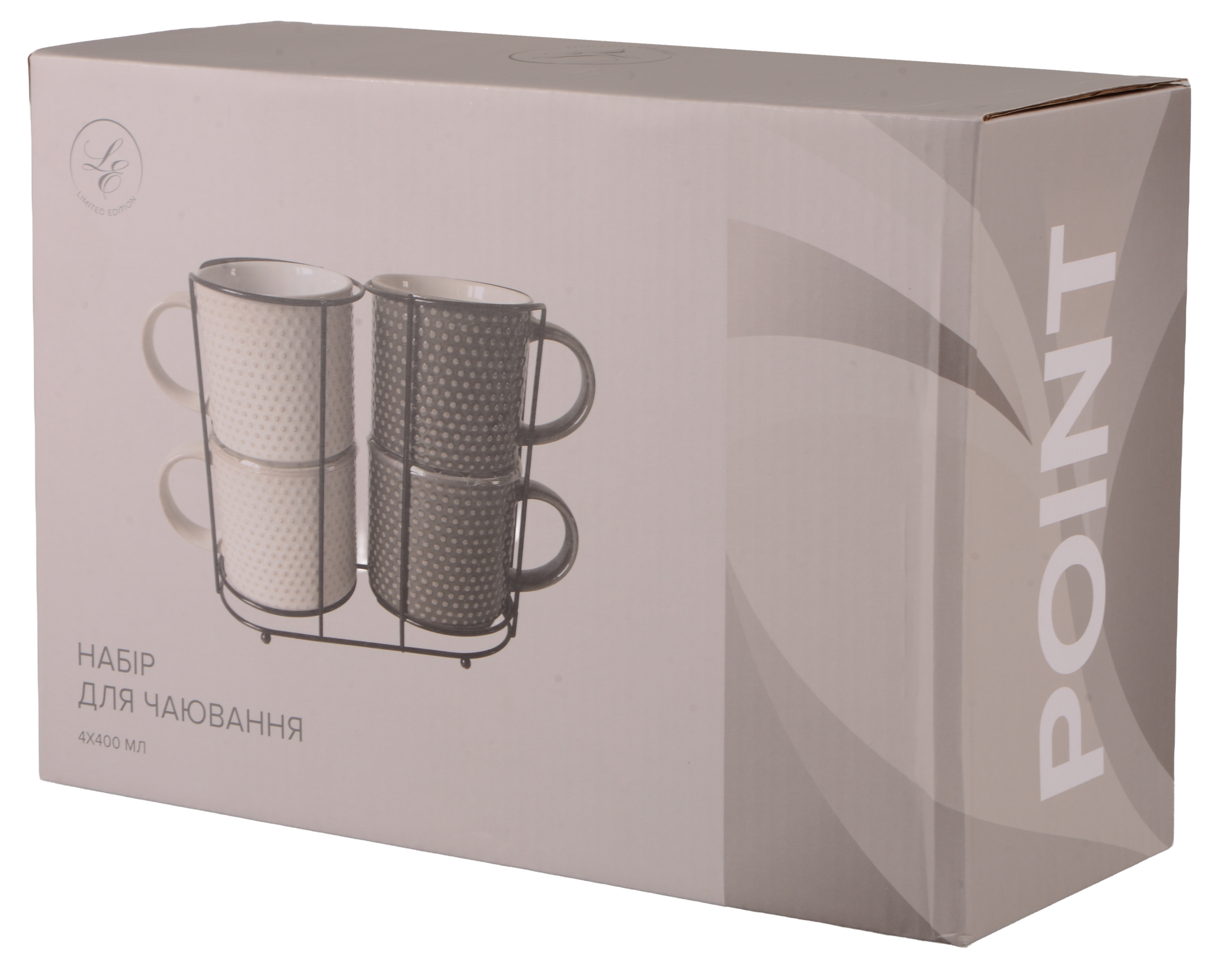 Набор чашек Limited Edition POINT 4Х на металлической подставке 400 мл (UG-JH7596) - фото 5