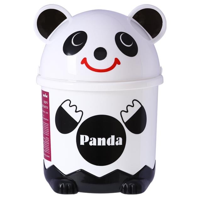 Ведро для мусора MVM BIN-07 1,2L WHITE с крышкой 1,2 л с рисунком (211360)