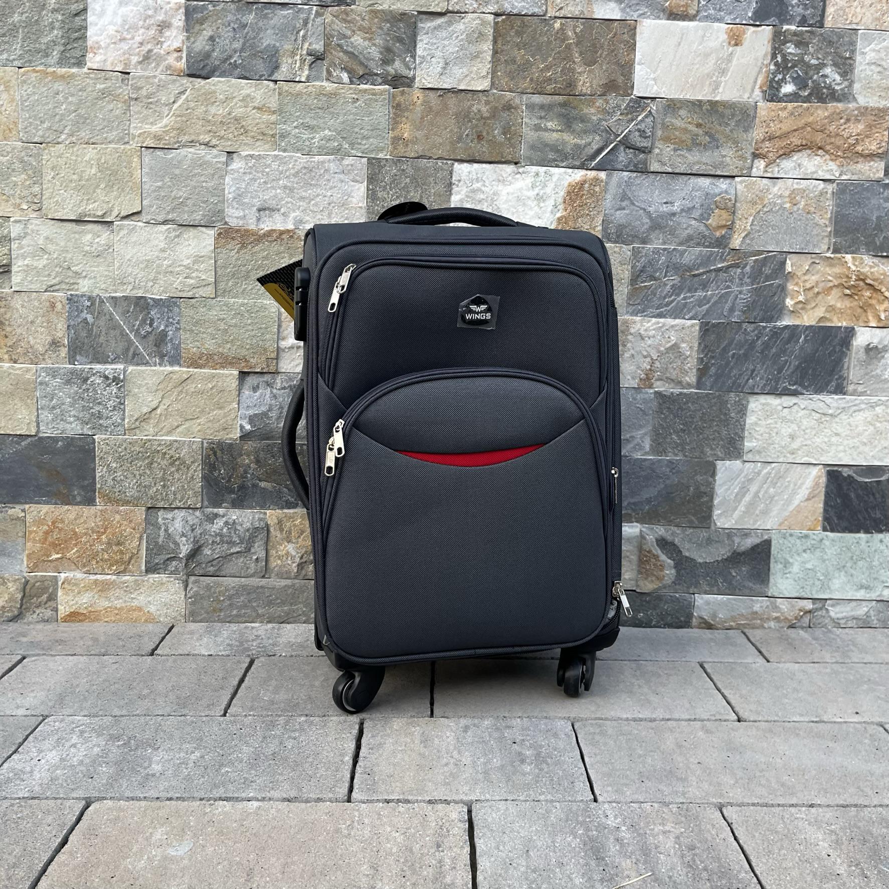 Чемодан тканевый малый на 4 колесах Wings 1708 S Серый - фото 2 Чемодан тканевый малый на 4 колесах Wings 1708 S Серый - фото 2