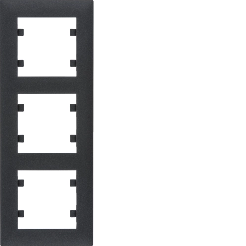 Рамка тримісна вертикальна Hager Lumina Intens Чорний (WL5633)