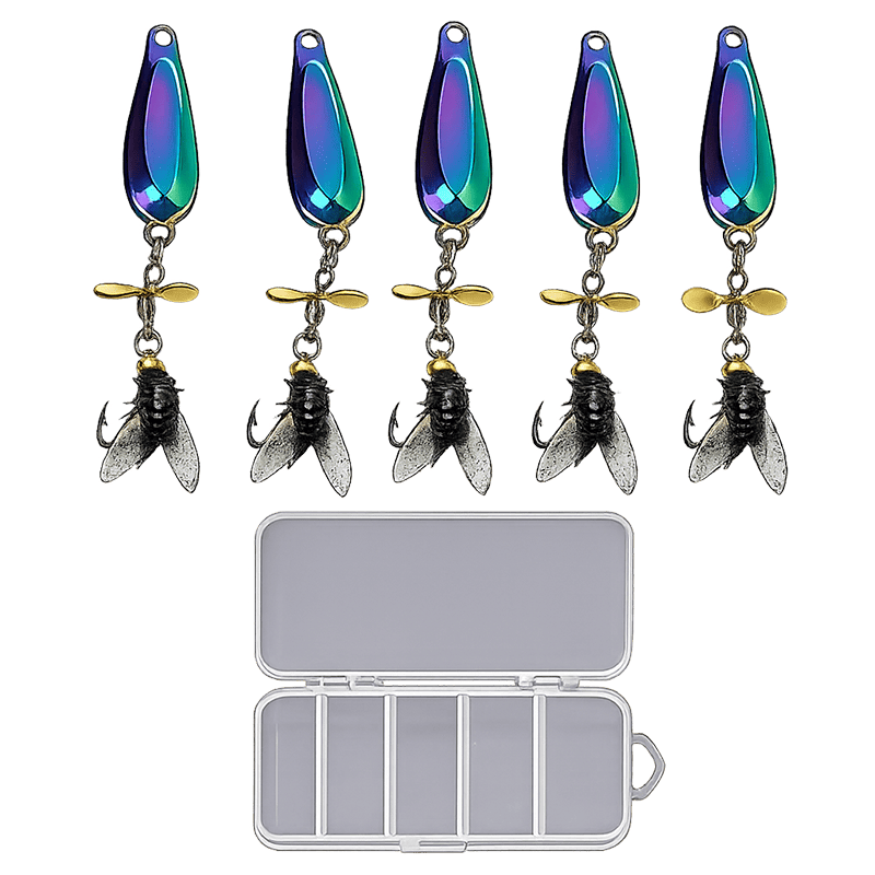 Мормышки с вертушкой и мухой на крючке FishingSpinner для рыбалки 4,5 г 5 шт. Хамелеон (3612) Мормышки с вертушкой и мухой на крючке FishingSpinner для рыбалки 4,5 г 5 шт. Хамелеон (3612)