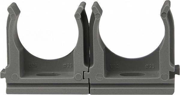 Тримач-кліпс з фіксатором АСКО-УКРЕМ ⌀25 мм під дюбель поліпропілен 25 шт. Сірий (3113) - фото 2