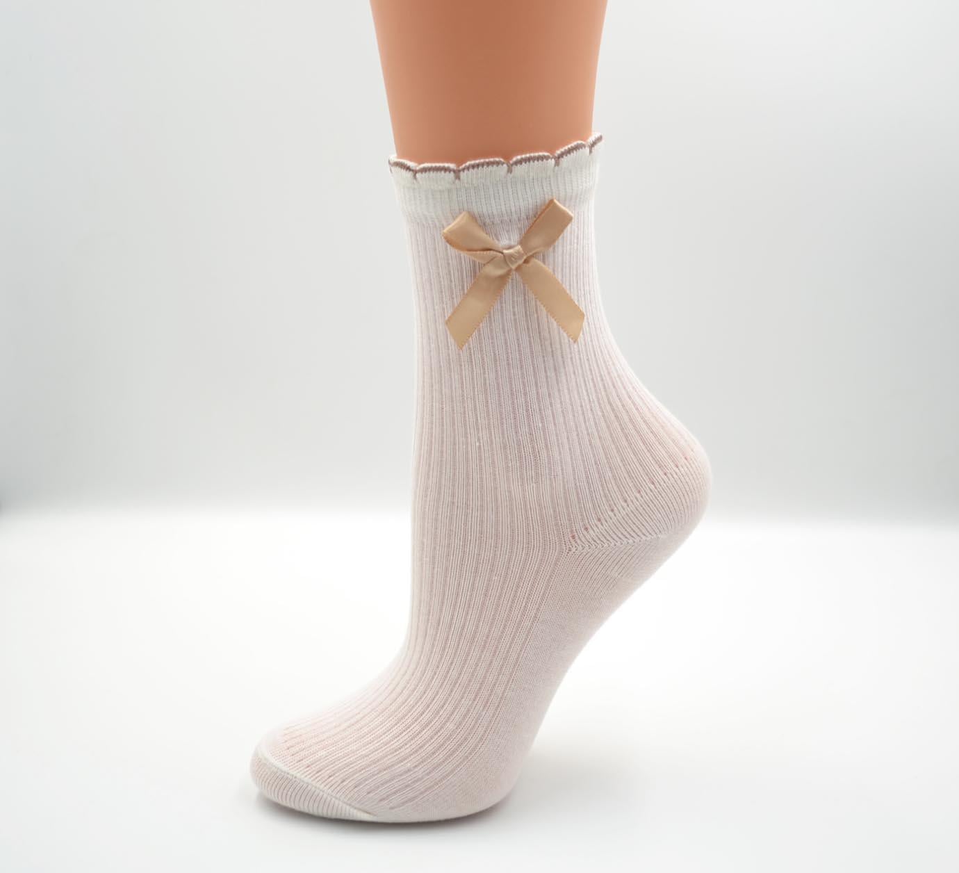 Шкарпетки дитячі демісезонні з бантиком Мілес 2026 р. 22-24 Молочний (72140)