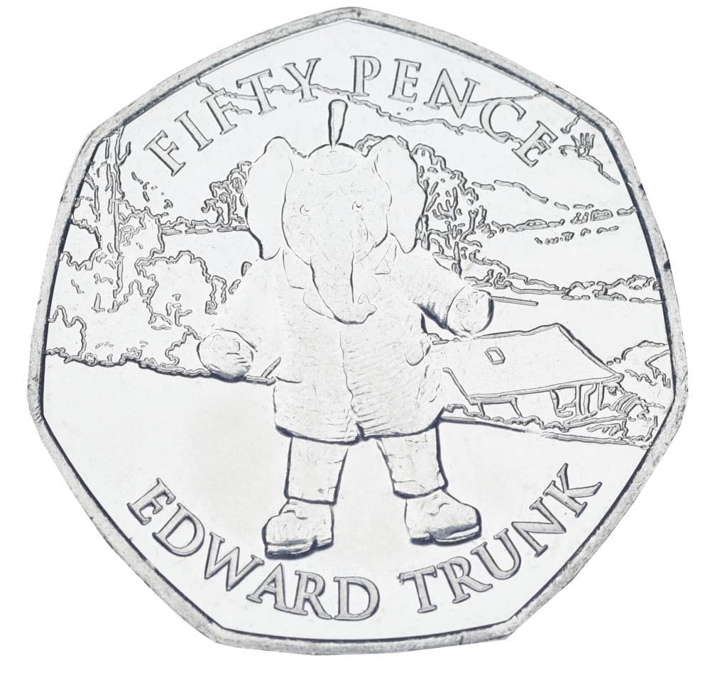 Коллекционная монета Остров Мэн 50 пенсов 2020 UNC Слон Edward Trunk (М24975)