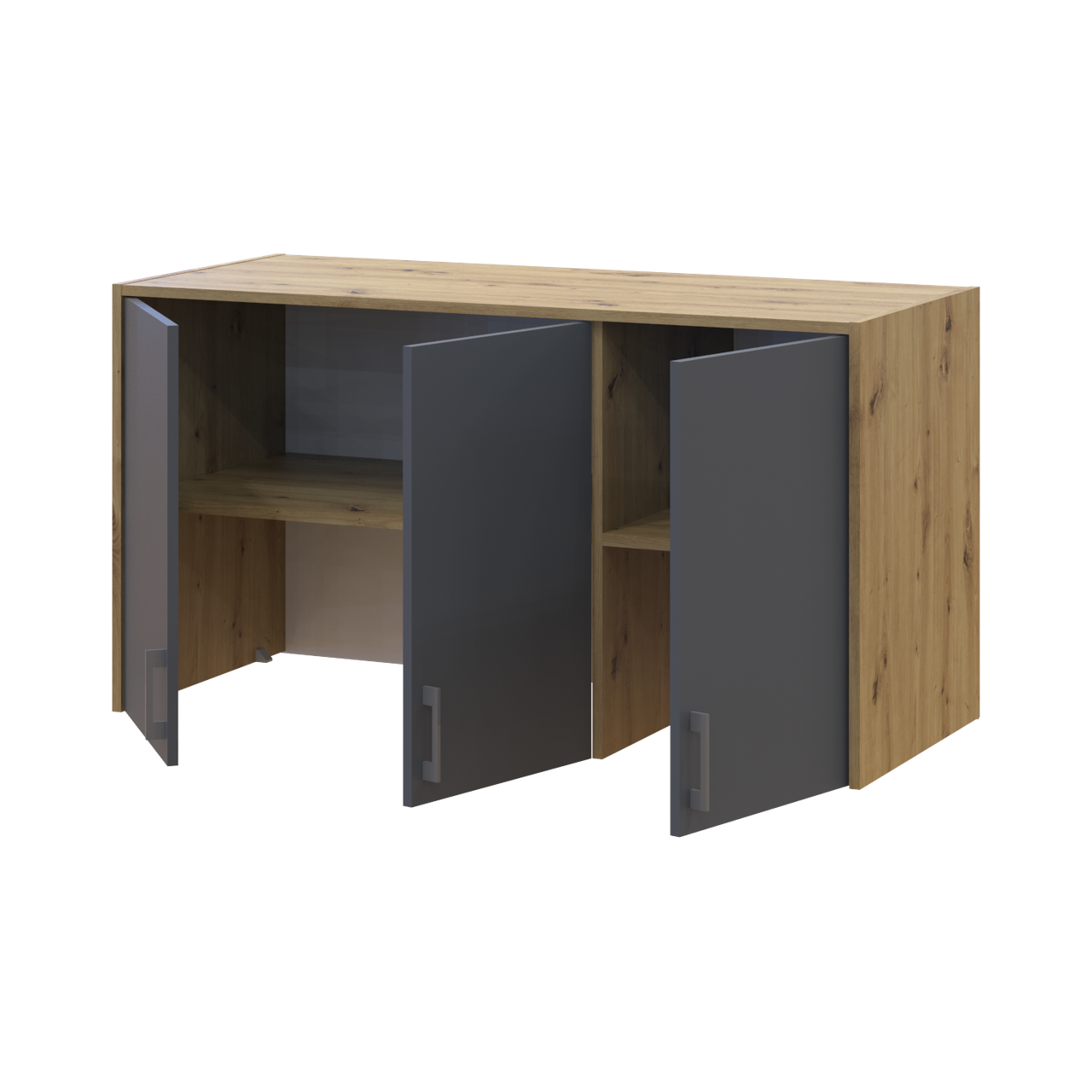 Антресоль висока Doros Ронді 3 ДСП 121х52х65 см Дуб Артізан/Графітовий (41516182) - фото 2 Антресоль висока Doros Ронді 3 ДСП 121х52х65 см Дуб Артізан/Графітовий (41516182) - фото 2