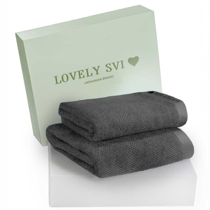 Набор полотенец Lovely Svi жакард 2 шт. в коробке 70x140 см и 50x90 см Серый (140226)