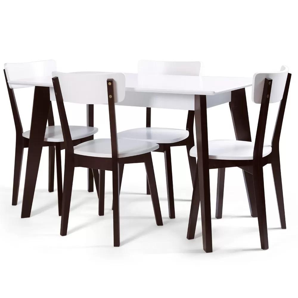 Стол MILANO раскладной 120-160 Wenge/White (211591)