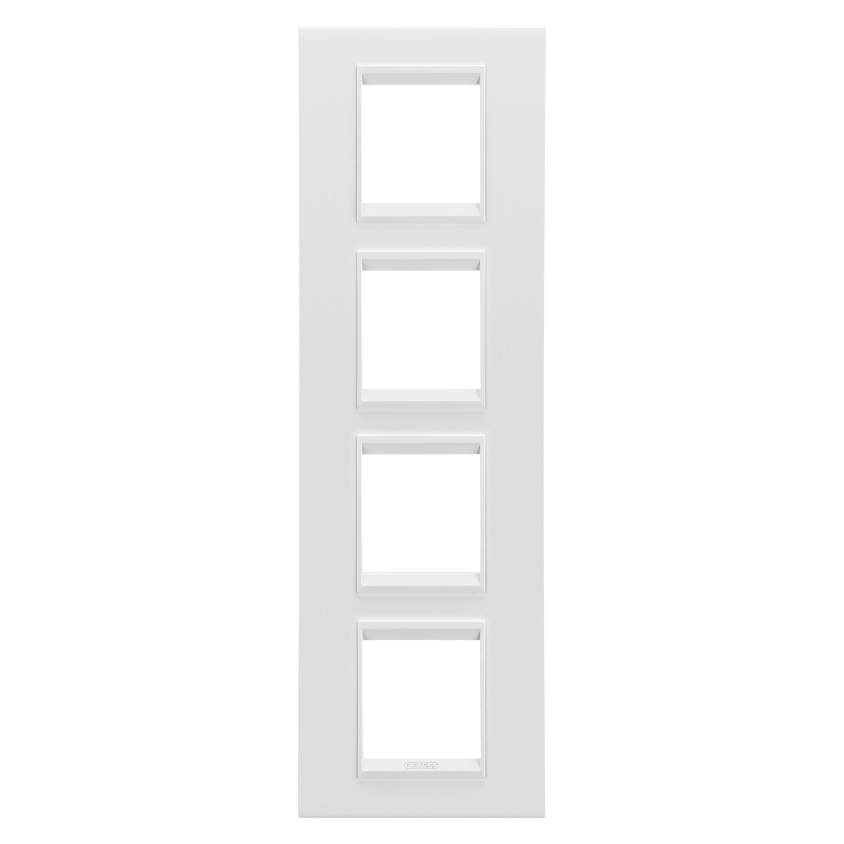 Рамка четырехместная Gewiss Chorusmart LUX вертикальная металл Белый сатиновый (GW16229XW)