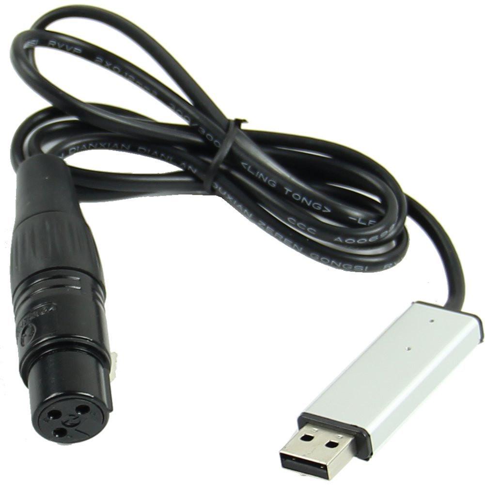 Кабель-переходник USB to DMX 3-pin XLR мама DMX512 контроллер 1 м Black (285228)