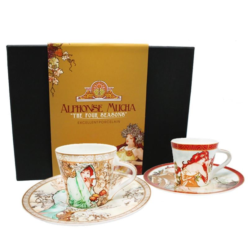 Набор чашек с блюдцами Carmani Четыре времени года h 7 см 100 мл (539-5105)