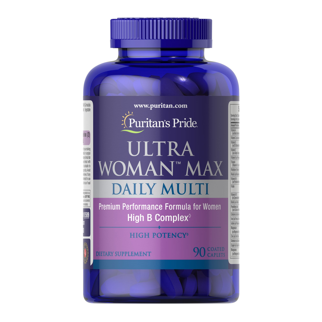 Мультивітаміни для жінок Puritan's Pride Ultra Woman Max Daily Multivitamin 90 каплет (10510-01)
