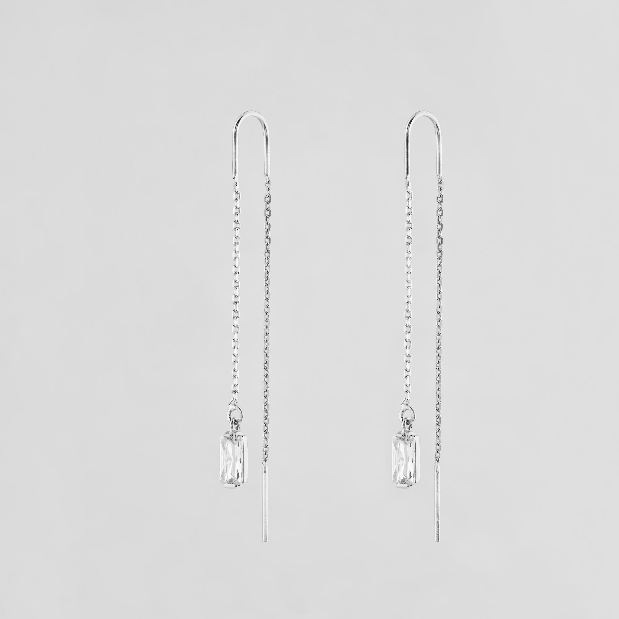 Серебряные серьги Minimal Диалектика (11490)