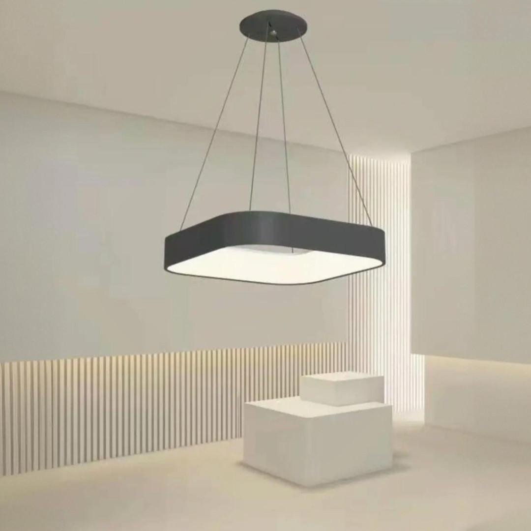 Люстра светодиодная Sirius с квадратным плафоном 64W 3000-6500К Черный (GLD-23411 BK 64W)