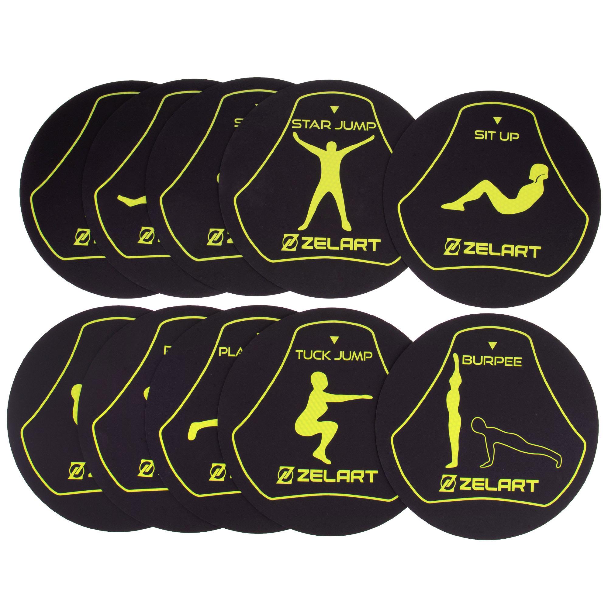 Набор кругов-маркеров для упражнений Zelart FI-2569 10 шт. Черный (DR007434)
