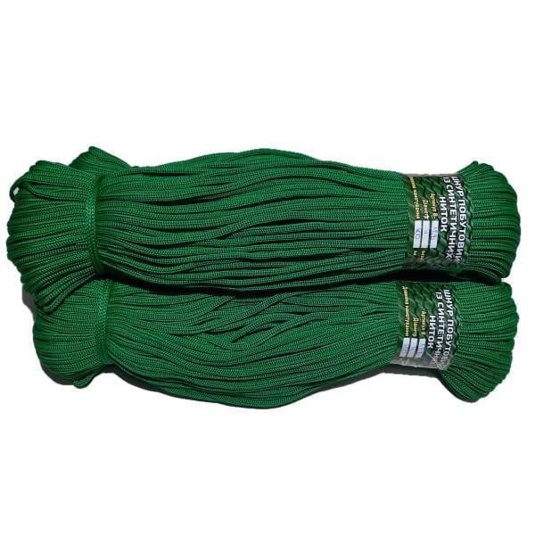 Шнур пустотілий із синтетичних ниток В-128 100 м 4 мм Зелений