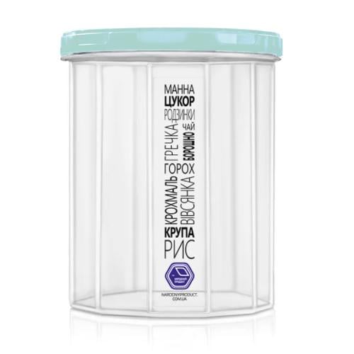 Контейнер харчовий Stenson з різьбленням 1 л d 11х13,5 см М'ятний (NP-83м)