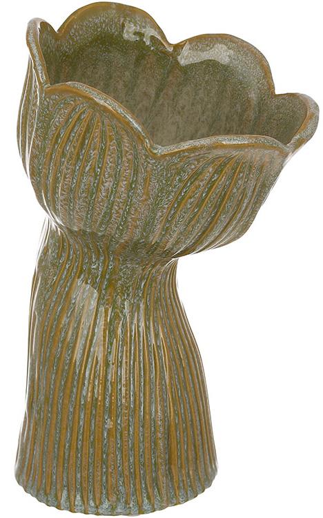 Ваза керамическая Tulip 22 см Зеленый