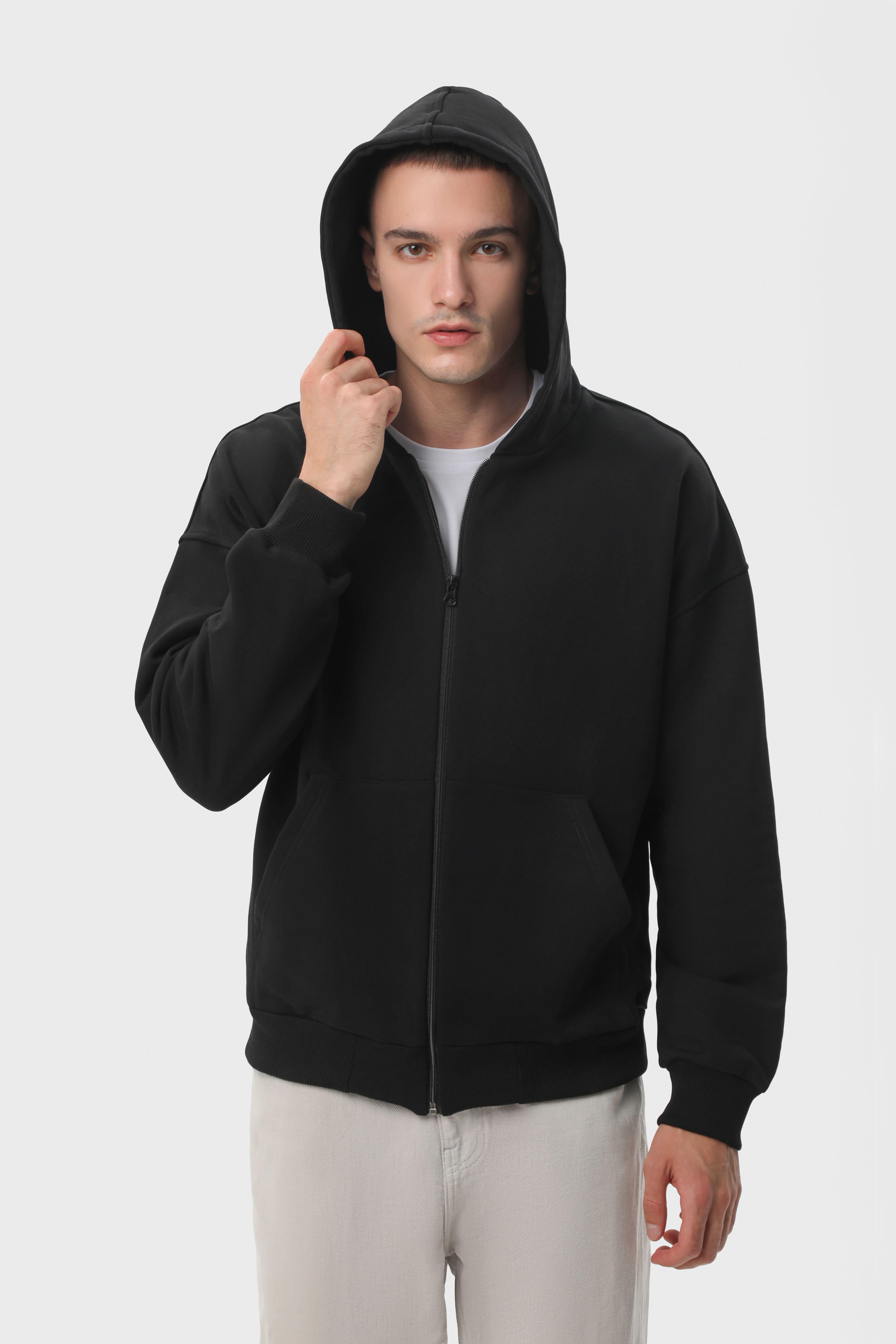 Худі на замку RAY LOOSE U0409 UNISEX M Чорний - фото 3