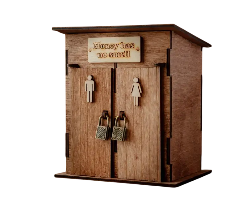 Скарбничка-туалет дерев'яна 18х14х11 см Бежевий (piggy_bank-1) - фото 1 Скарбничка-туалет дерев'яна 18х14х11 см Бежевий (piggy_bank-1) - фото 1
