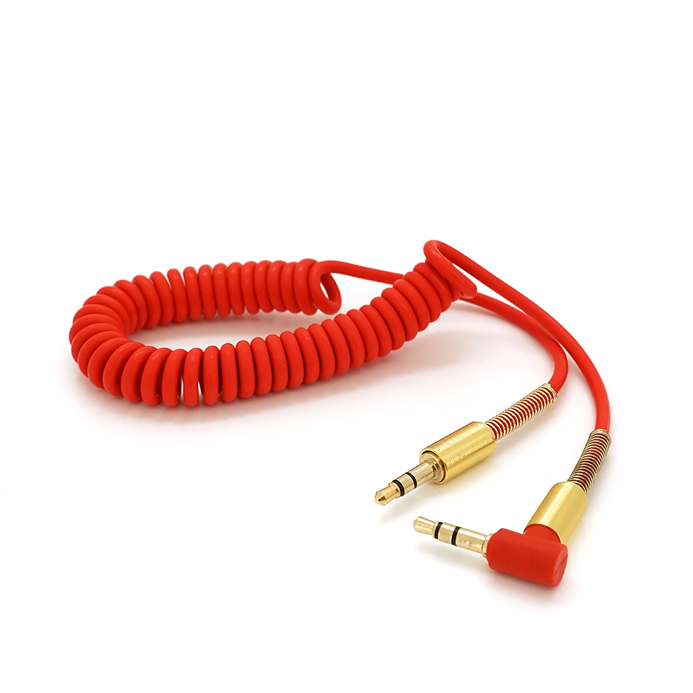 Кабель AUX Audio VOLTRONIC CCA Stereo Jack пружина круглый 1,5м Красный (YUT_V2285)