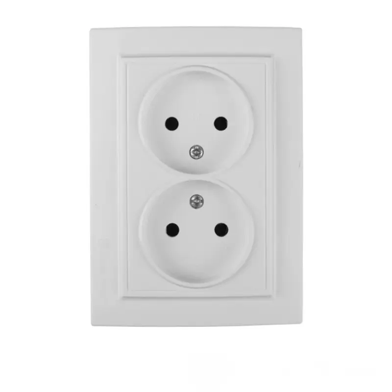 Розетка двойная без заземления ElectroHouse Enzo 16 A IP22 Белый (EH-2110) Розетка двойная без заземления ElectroHouse Enzo 16 A IP22 Белый (EH-2110)