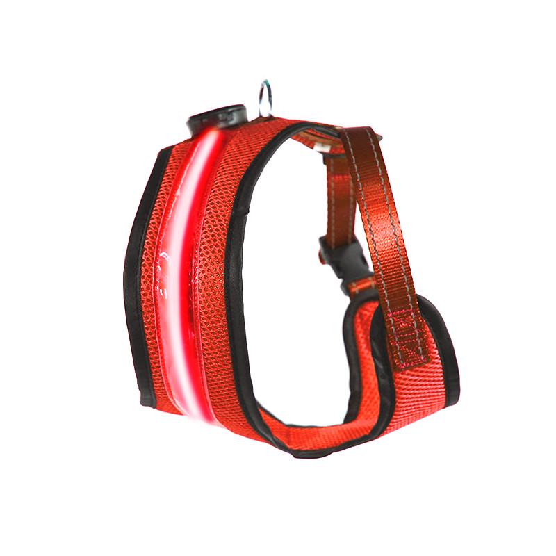 Шлея для собак Friend HY-051005 LED M Red