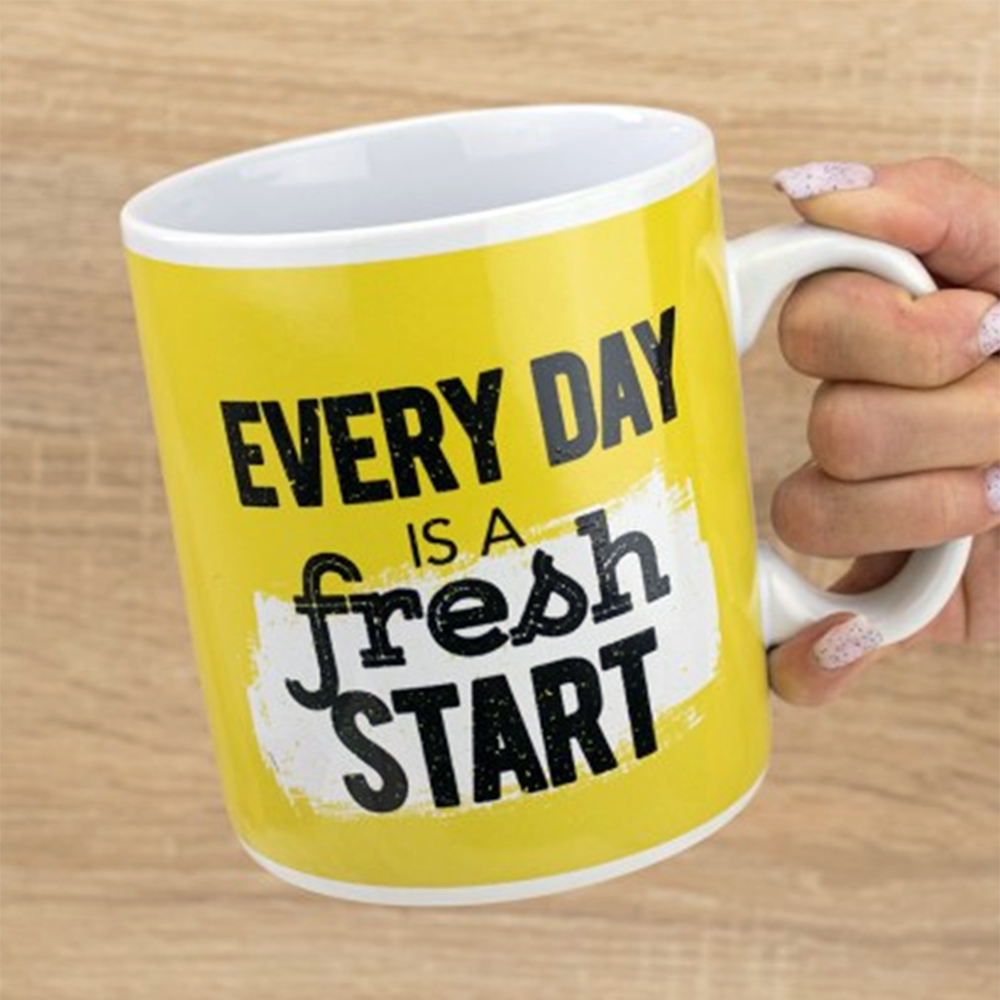 Чашка гигант керамическая "Every day is a fresh start" 1000 мл (27-PC1-2709) - фото 2 Чашка гигант керамическая "Every day is a fresh start" 1000 мл (27-PC1-2709) - фото 2