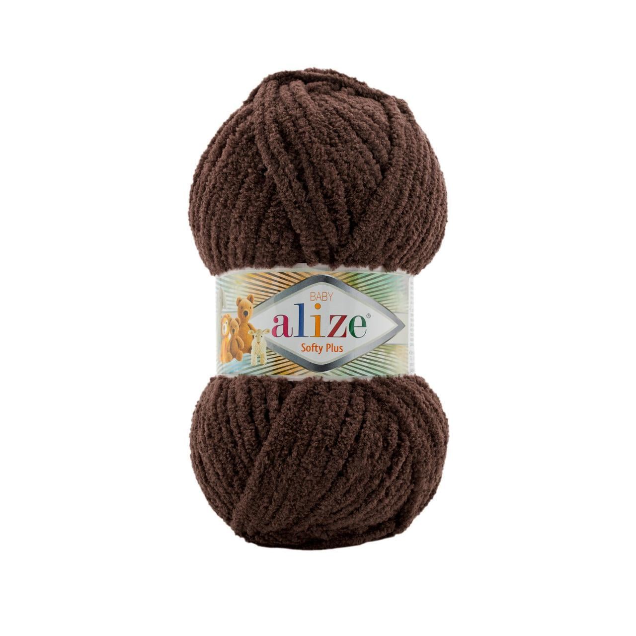 Пряжа Alize Softy Plus плюшева 100 г 120 м Шоколад №493 (2894947192)