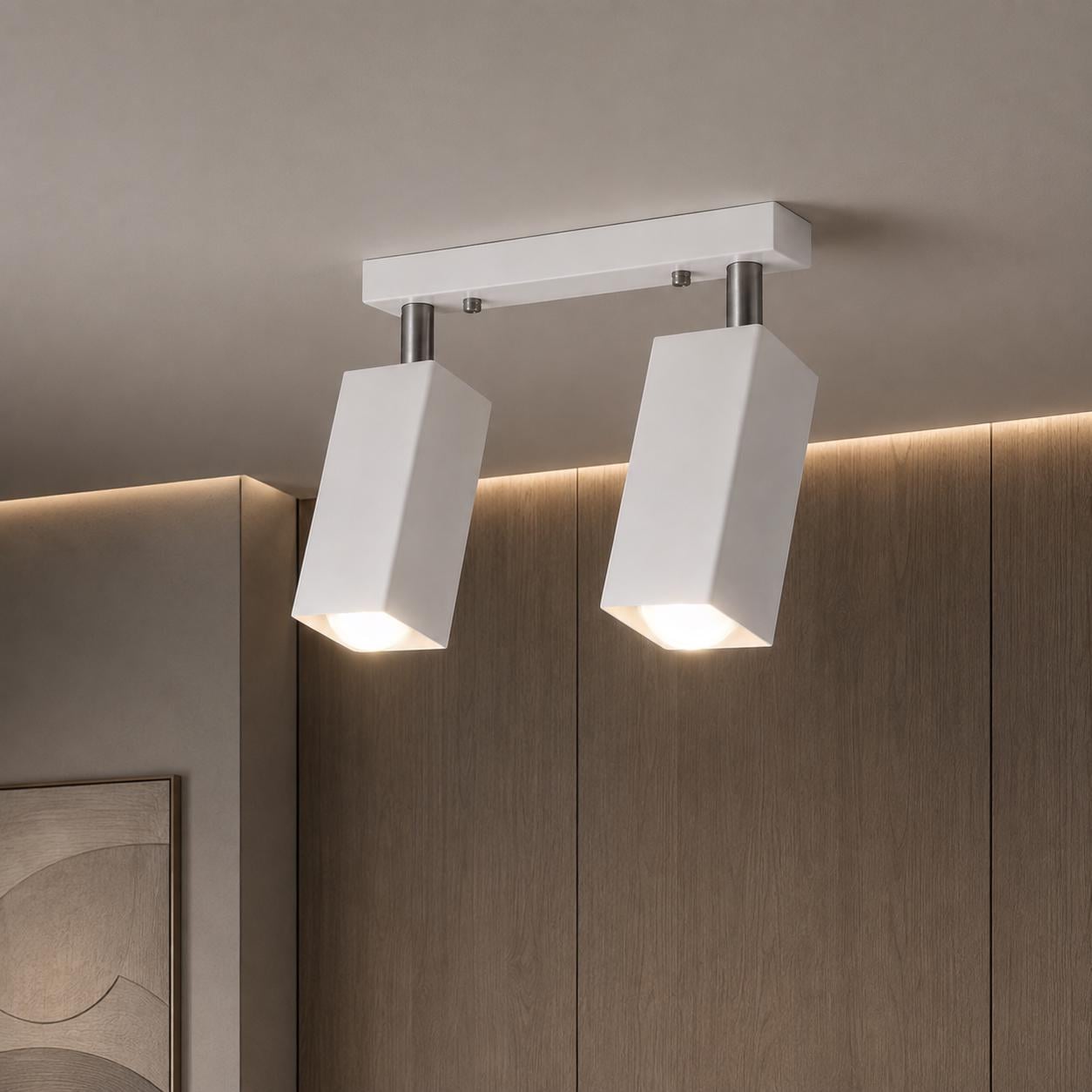 Спот MSK Electric в стиле лофт с поворотным механизмом под лампм Е27 Белый (SQ 1105-2 W) Спот MSK Electric в стиле лофт с поворотным механизмом под лампм Е27 Белый (SQ 1105-2 W)