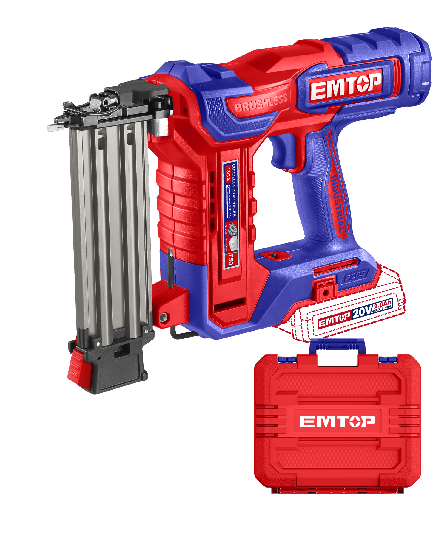 Цвяхозабивач акумуляторний EMTOP ELBNLI5005 без АКБ та ЗП