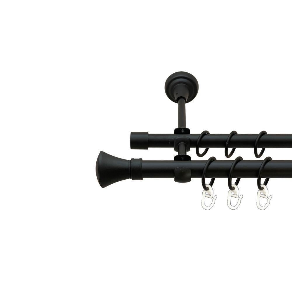 Карниз Orvit Люксор металевий дворядний відкритий гладка труба кільце металеве 19/16 мм 240 см Чорний Оксамит (00-00020947) - фото 1 Карниз Orvit Люксор металевий дворядний відкритий гладка труба кільце металеве 19/16 мм 240 см Чорний Оксамит (00-00020947) - фото 1