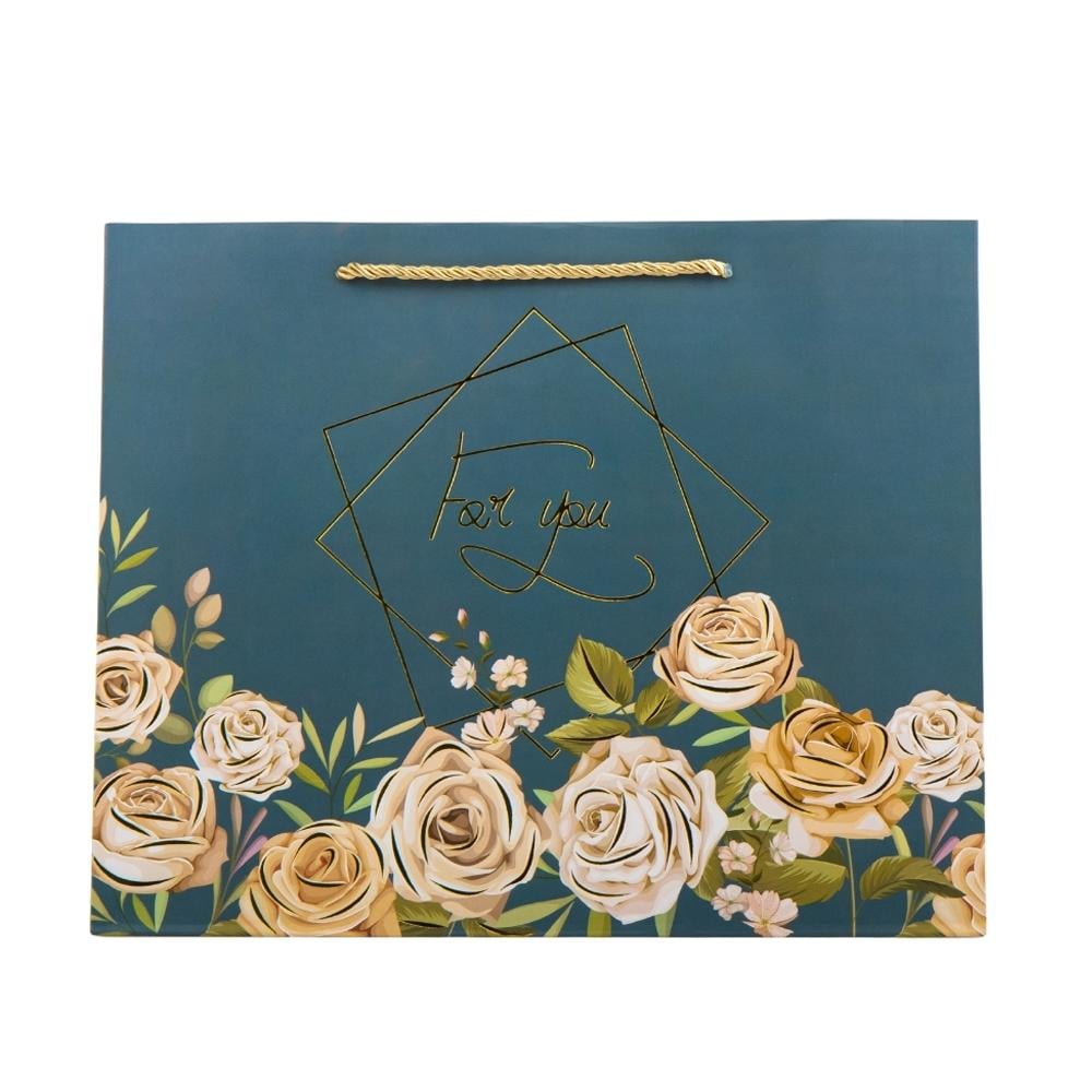 Набор подарочных пакетов Elisey Цветочная роскошь 32х26 см 4 шт. Синий (9069-017)