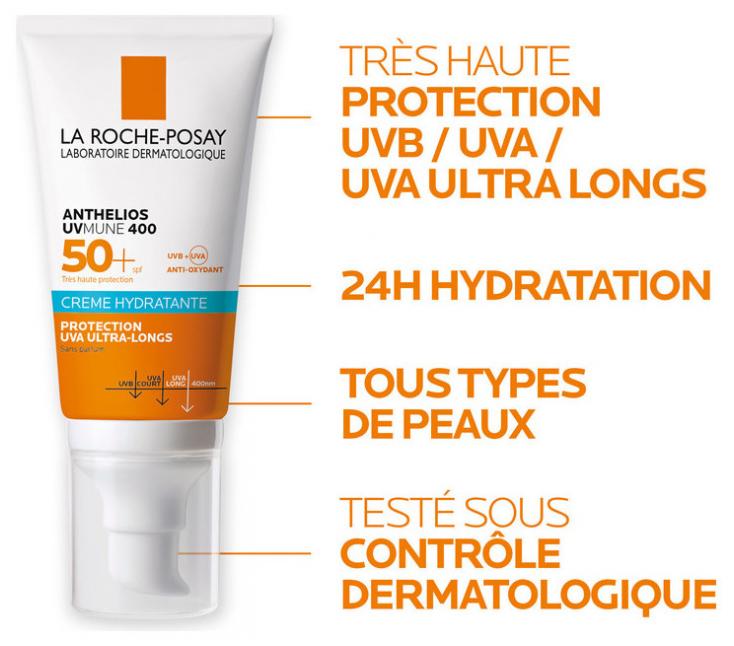 Солнцезащитный крем La Roche-Posay Anthelios UVMune 400 SPF50+ Hydrating Cream 50 ml - фото 2