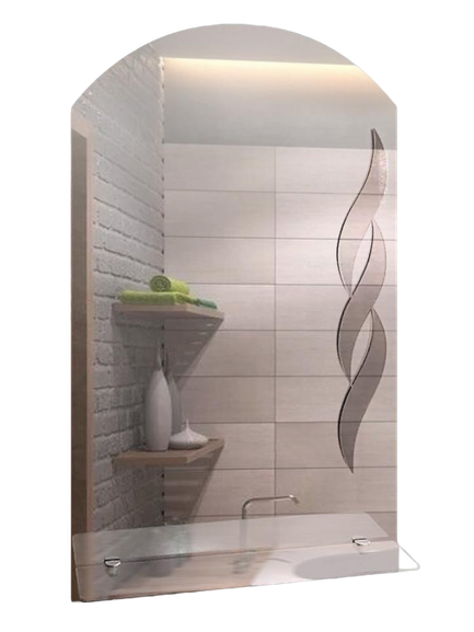 Дзеркало навісне Tobi Sho з полицею та візерунком FG-Коса 500х675х120 (vbg67jgj)