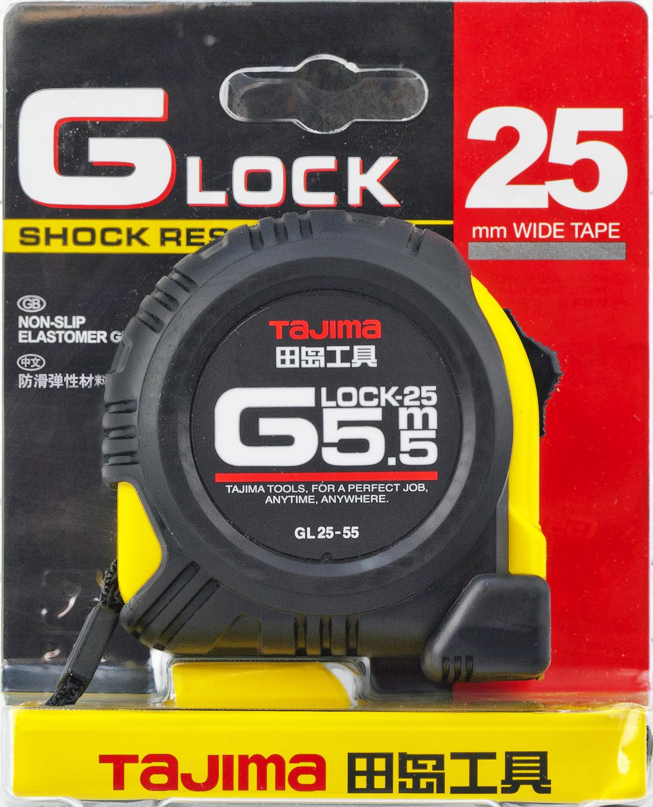 Рулетка строительная Tajima G Lock GL25-55 ударопрочная 5,5 м (1001-0221) - фото 5