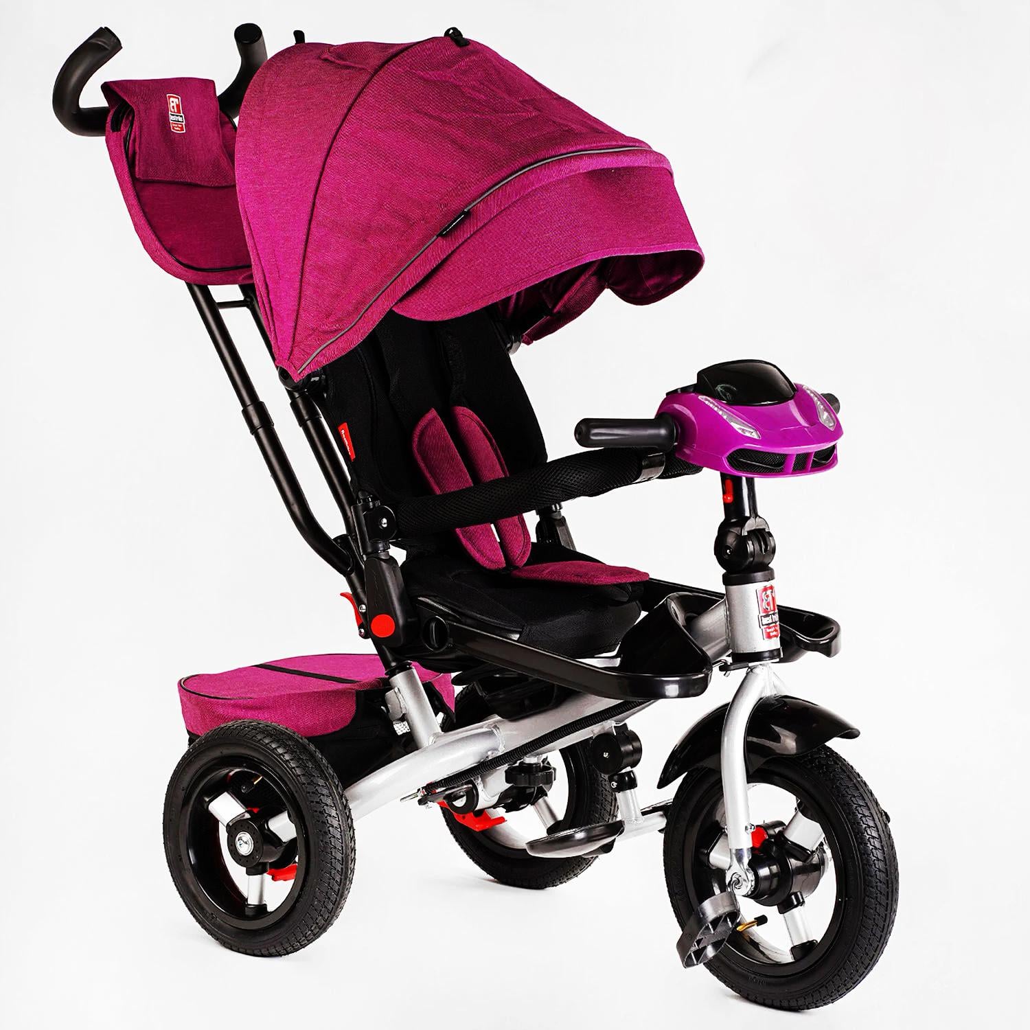 Велосипед-коляска 3-х колесная Best Trike с фарой звуком и пультом Pink (119343)