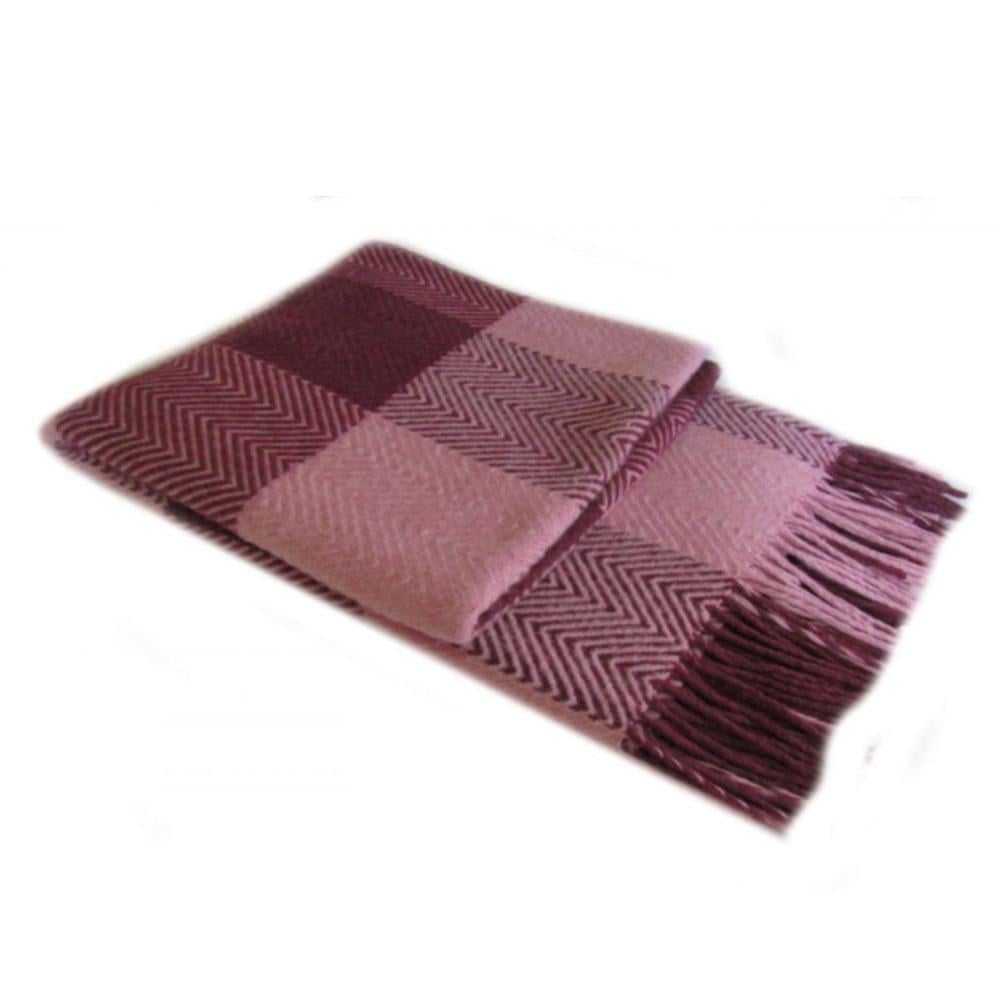 Полушерстяной плед-покрывало 140х200 см Бордовый