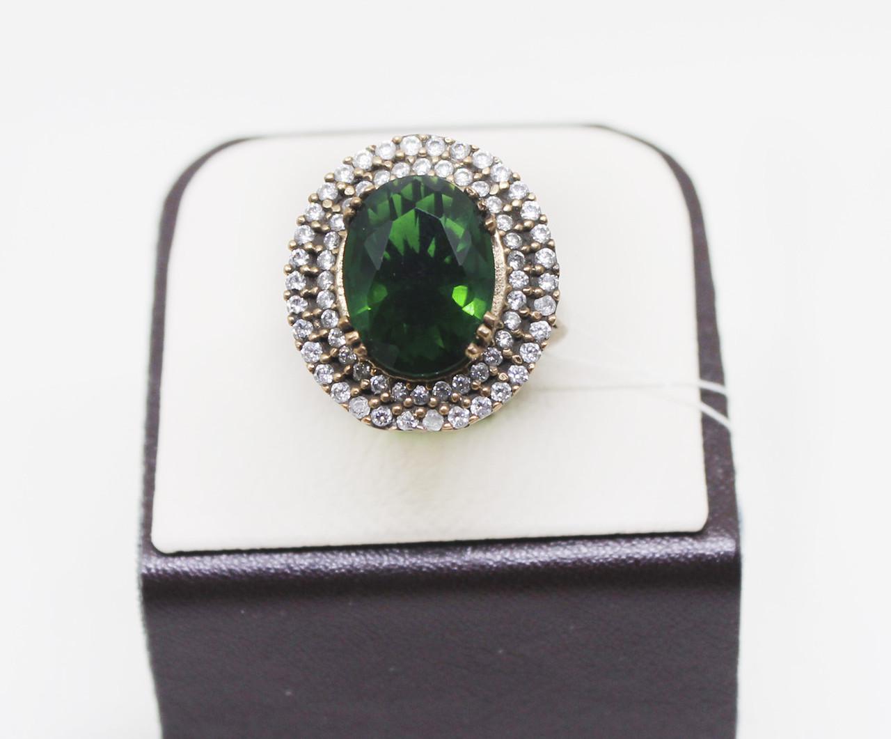 Кольцо серебряное с кубическим цирконием и шпинелью р. 18 11,15 г (1043432862)