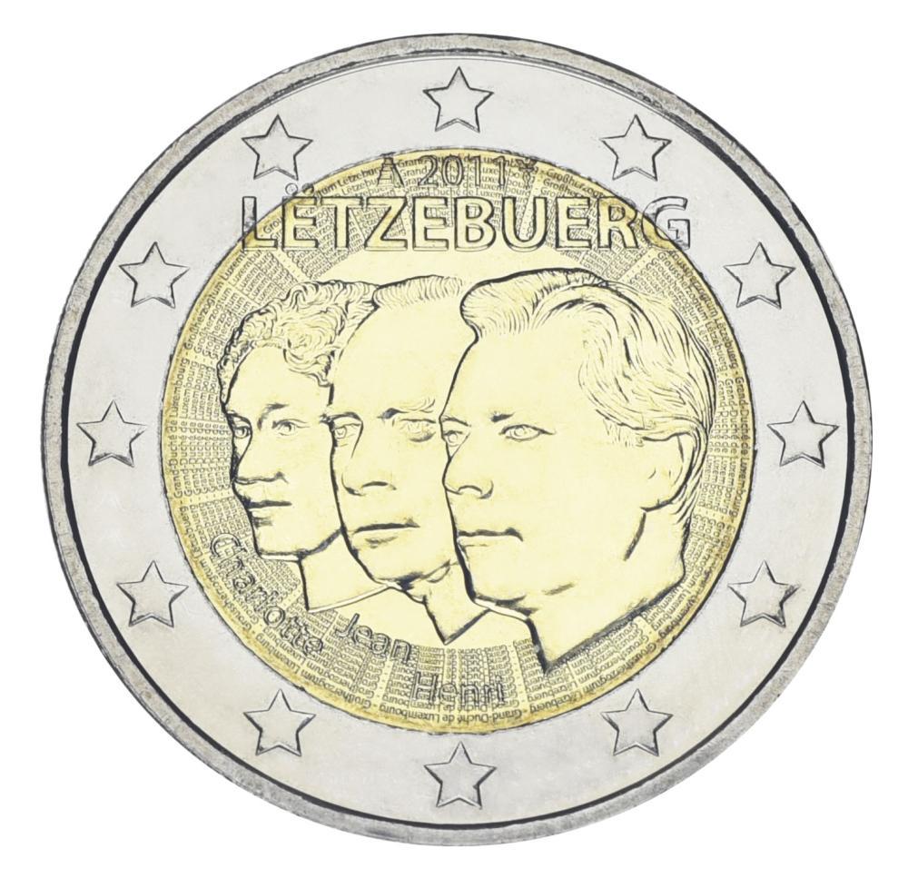 Коллекционная монета Люксембург 2 евро 2011 50 лет назначения титулом UNC (KM#116)