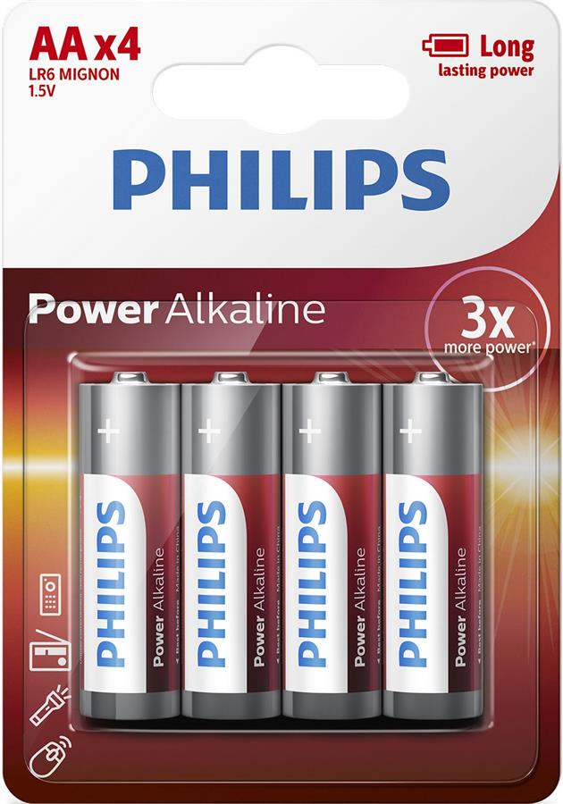 Батарейки Philips Power Alkaline АА 4 шт. (LR6P4B/10)