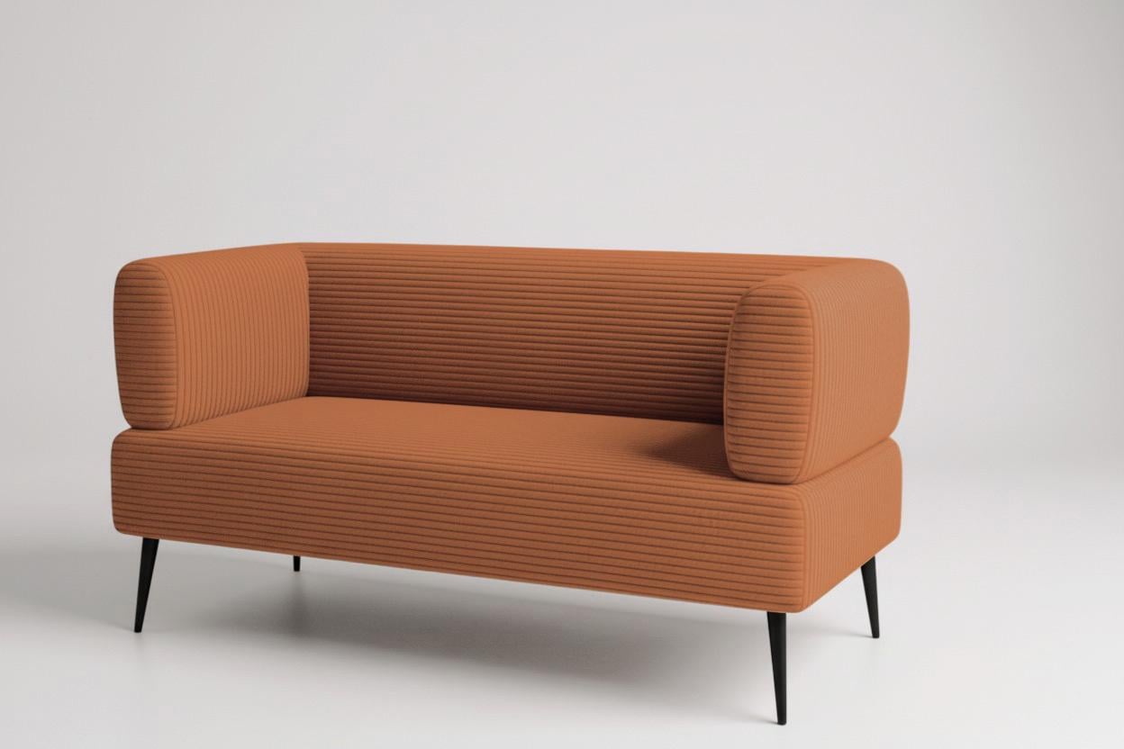 Диван офисный Tobi Sho Бенно-1 с подлокотниками велюр вельвет 1500х720х750 мм Lotus 54/Brick