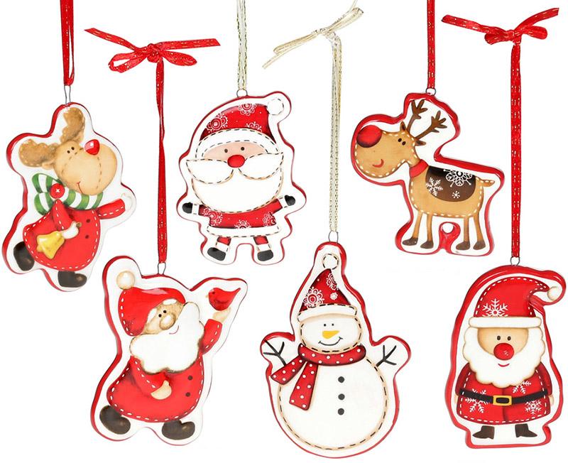 Набор керамических подвесок Happy Year 8,8 х6, 5х1 см 12 шт. (BD-811-505)