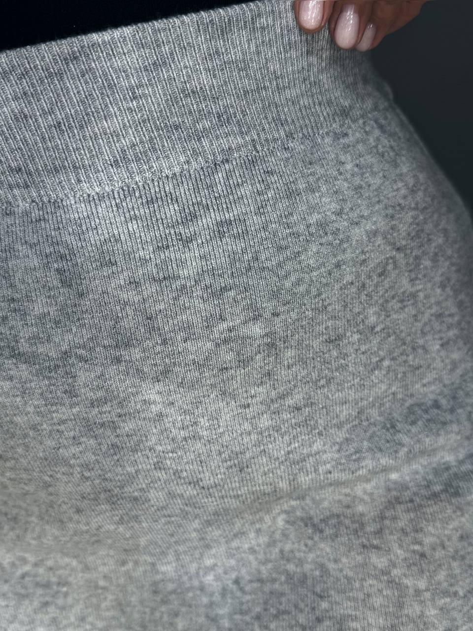 Юбка женская Accorddream 8631 вязаная миди с разрезом OS Серый (5432) - фото 6