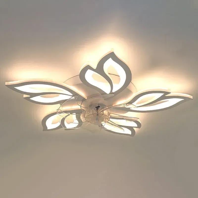 Люстра светодиодная управляемая ESLLSE FAN ASTRA с вентилятором 85/18W/5F/APP/680x120/220V/IP20 White/Clear (27712784)