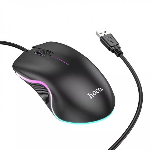 Компьютерная мышка Hoco GM19-1000DPI с RGB подсветкой Black (0a74014a) Компьютерная мышка Hoco GM19-1000DPI с RGB подсветкой Black (0a74014a)
