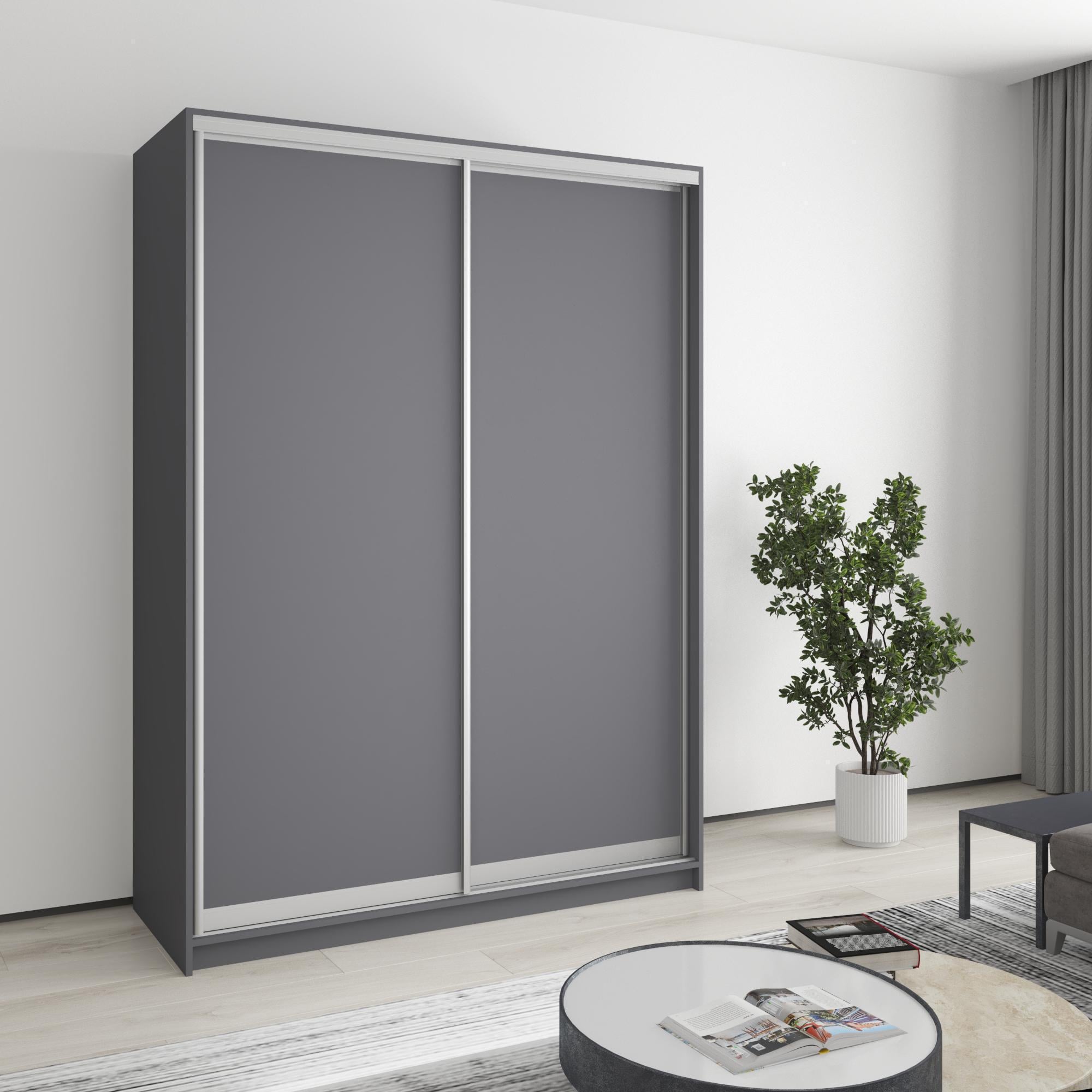 Шкаф-купе двухдверный MebelStar Комбо AL 2 ДСП 150x45x210 см Антрацит (MBS-2678) Шкаф-купе двухдверный MebelStar Комбо AL 2 ДСП 150x45x210 см Антрацит (MBS-2678)