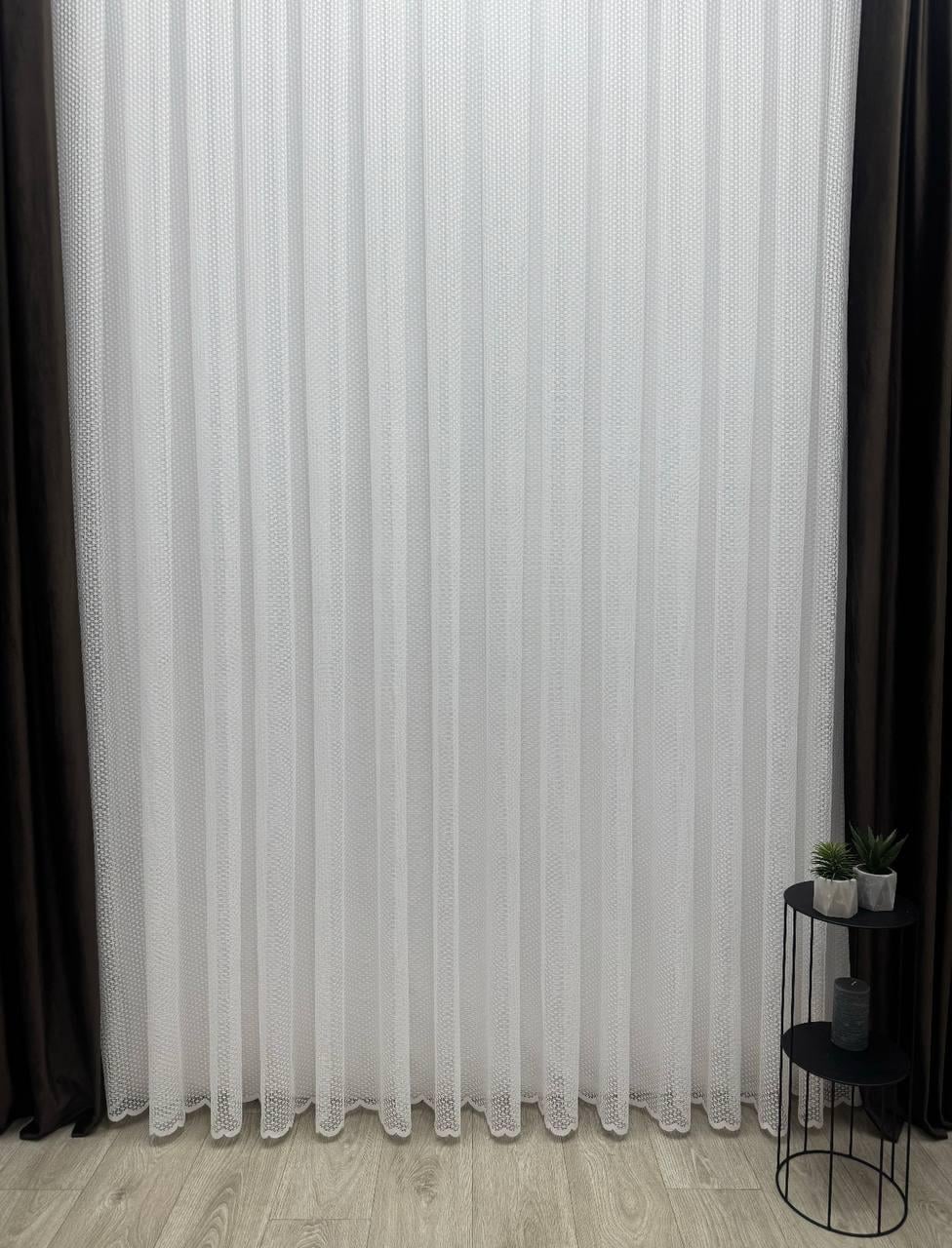 Тюль готовый Гипюр на тесьме 6 см 500х270 см Молочный (1995-Т32)