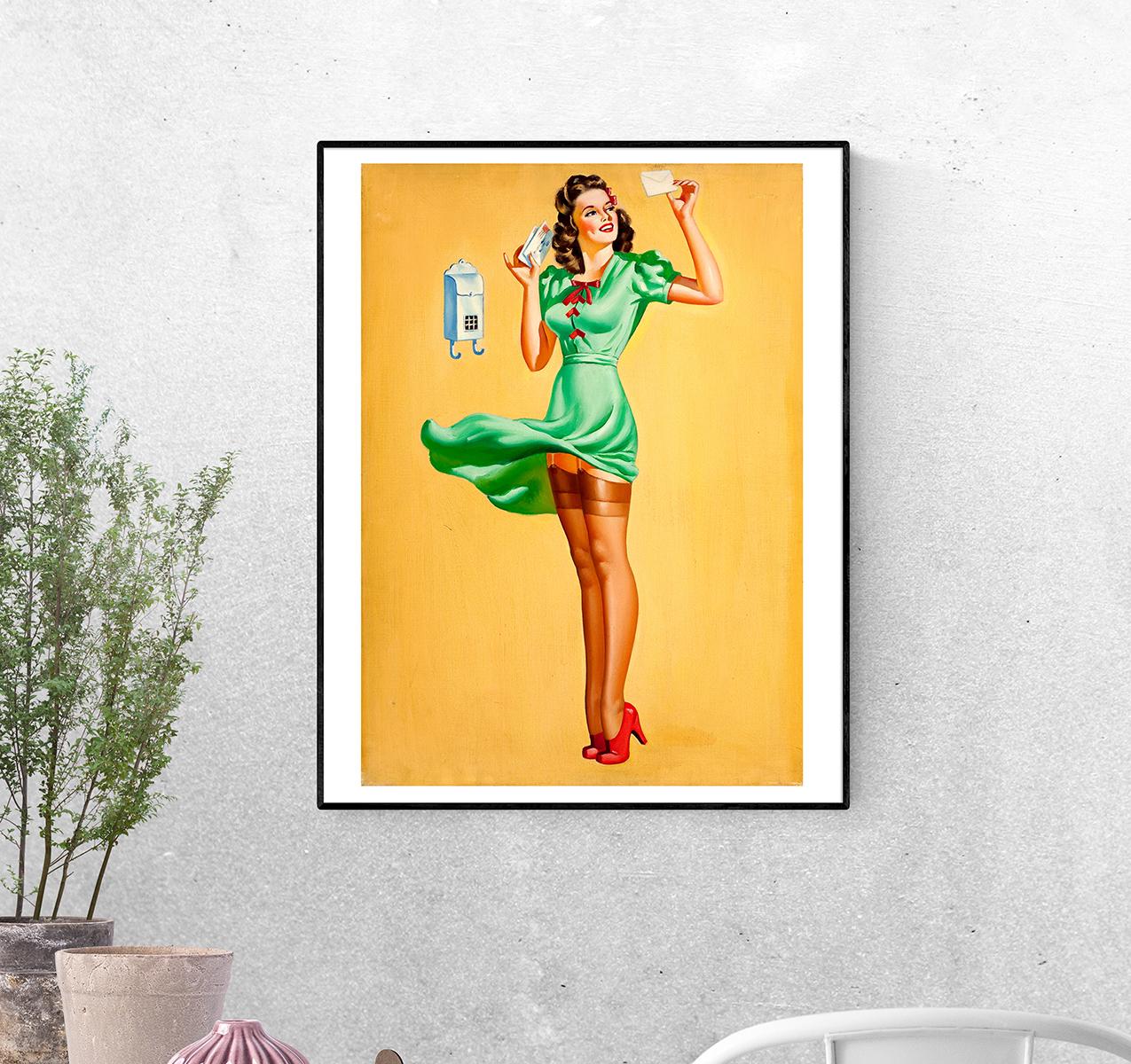 Постер Отправка писем у почтового ящика формат А-4 (pin_up010219_Poster)